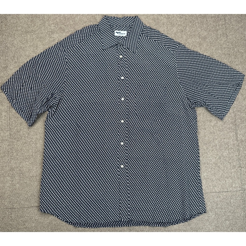 Fenicia Made In Italy Men's 100% Silk Button Up Short Sleeve Shirt Size 17-43